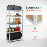 GB TRADE SCAFFALE 5 RIPIANI 90X40XH180CM PORTATA 175KG